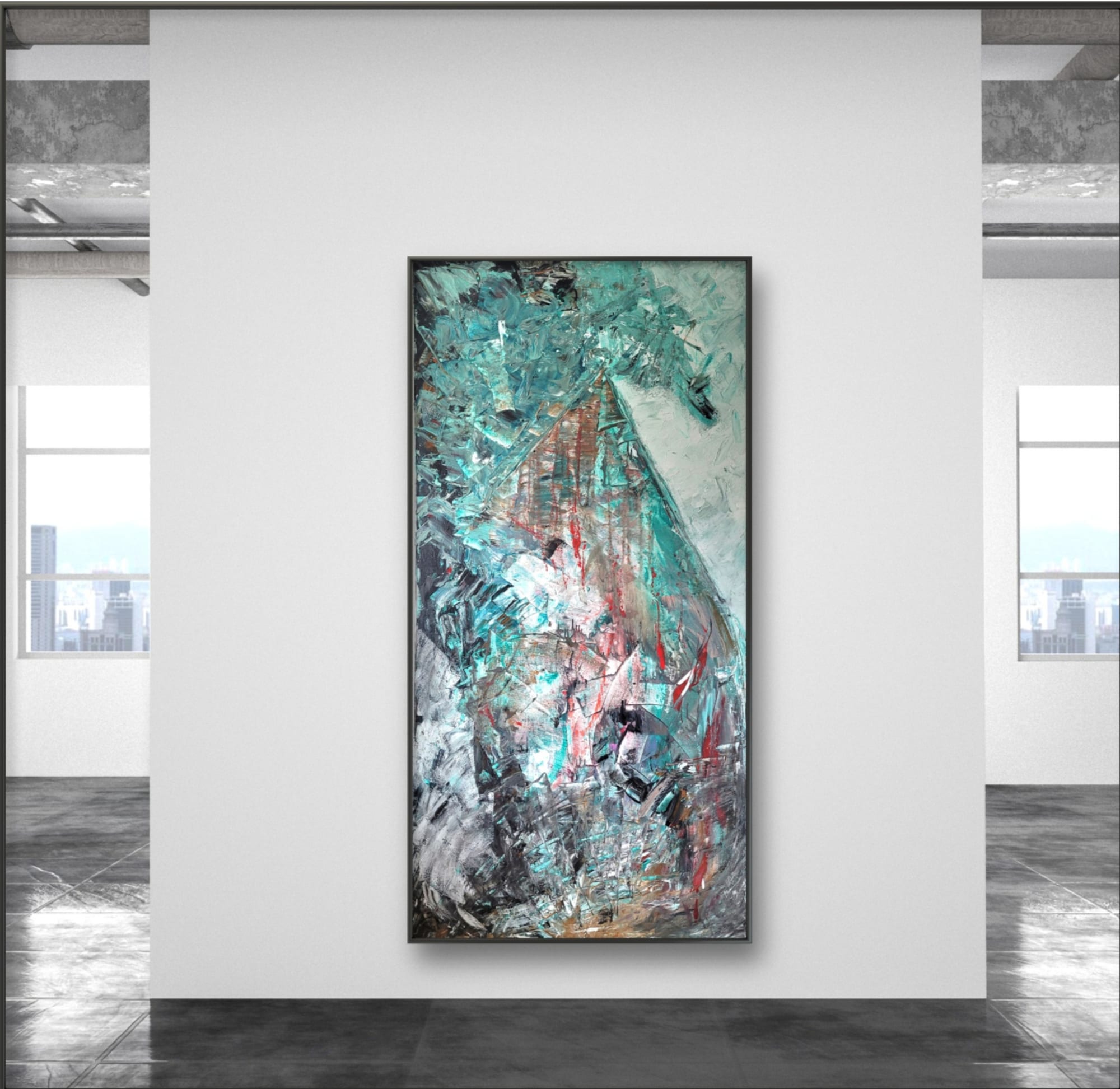"Mountain Rage" , Acrylic on Canvas 100 x 200cm (39,4 x 78,7inches)