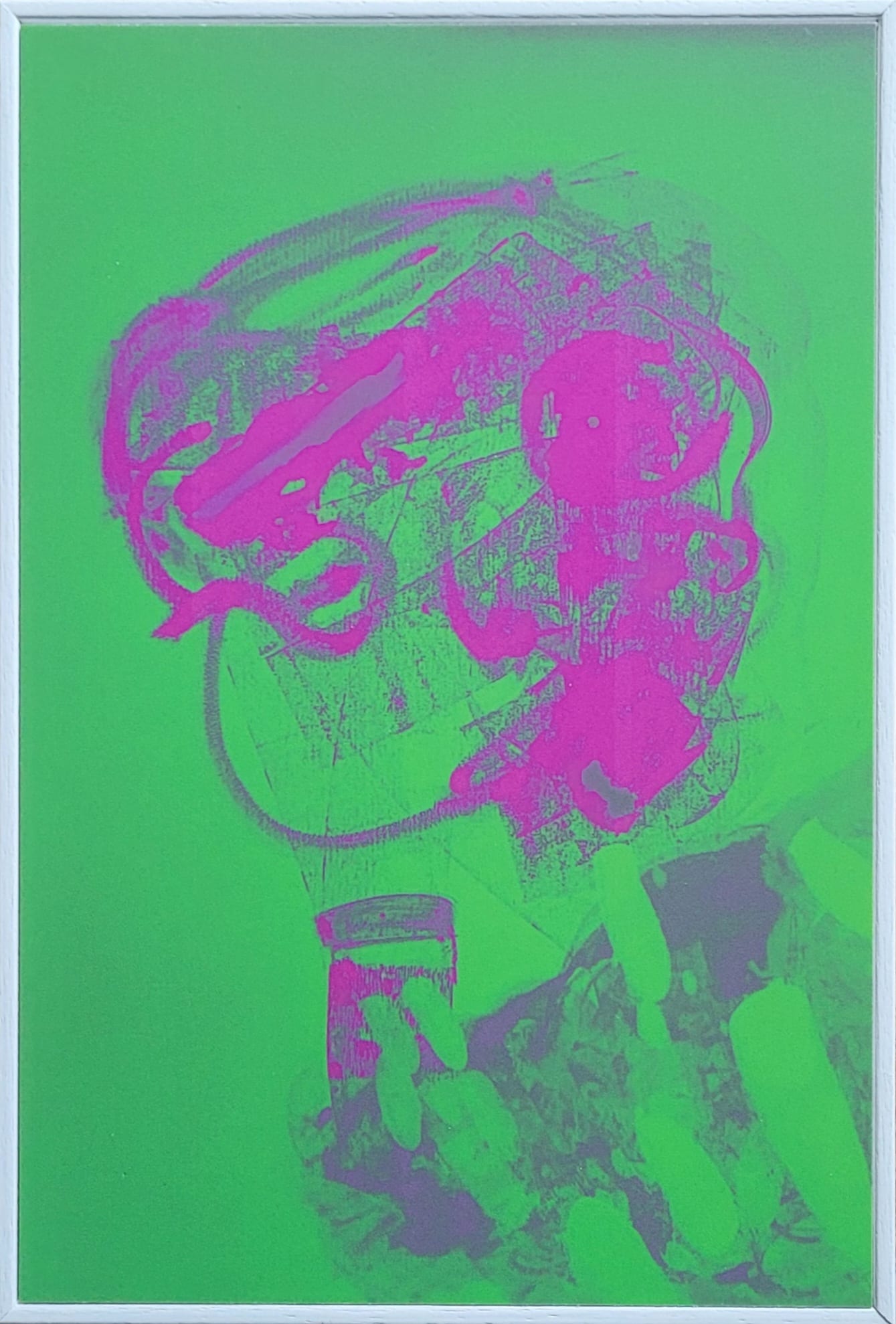 "Face", Wood Edition,  pink/green, 21 x 31 x 4cm  ( 8,3 x 12,2 x1,6 inch)