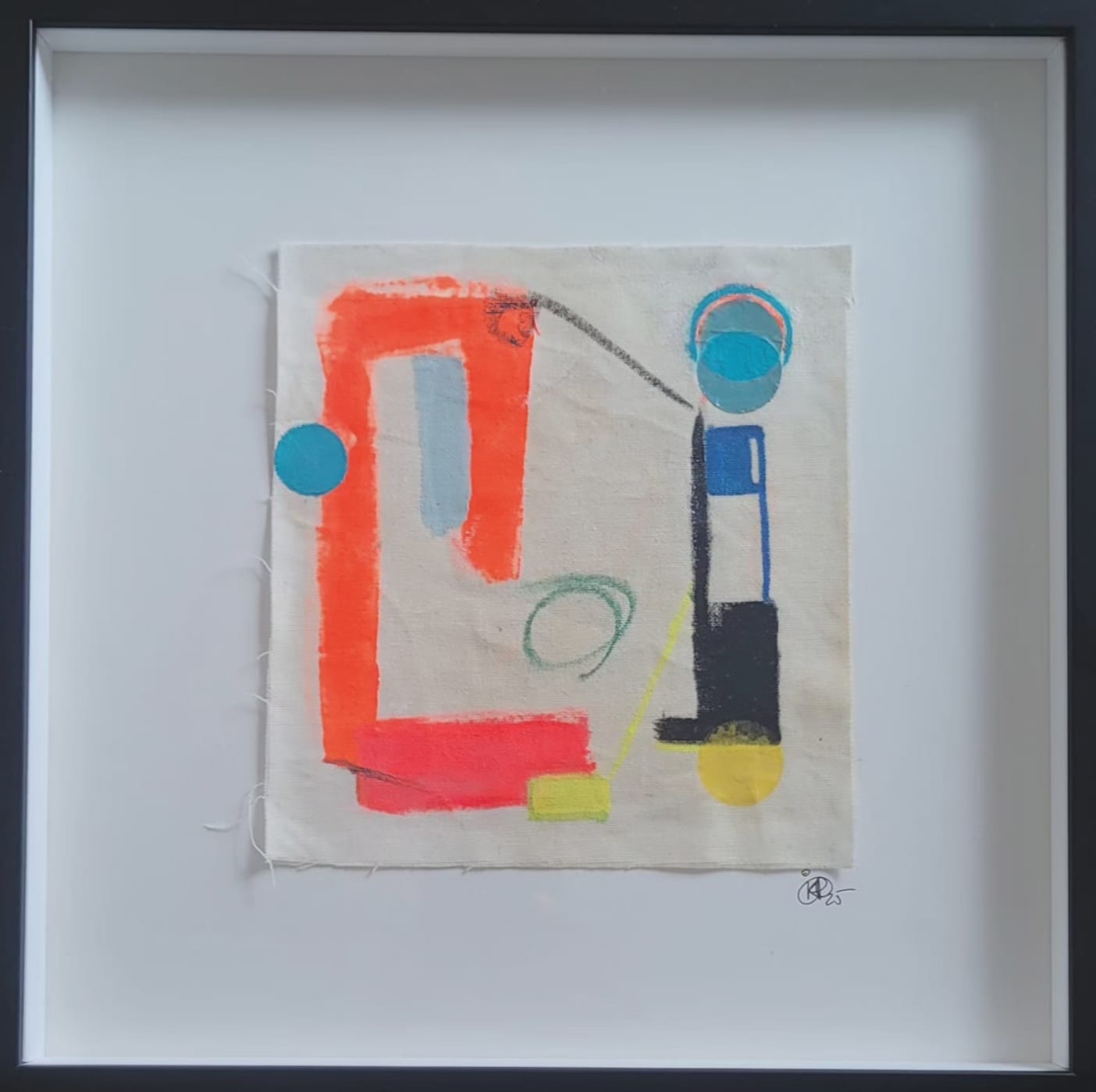 "Fairground", Mixed Media on Linen,  21 x 21cm  (8,3 x 8,3 inch)