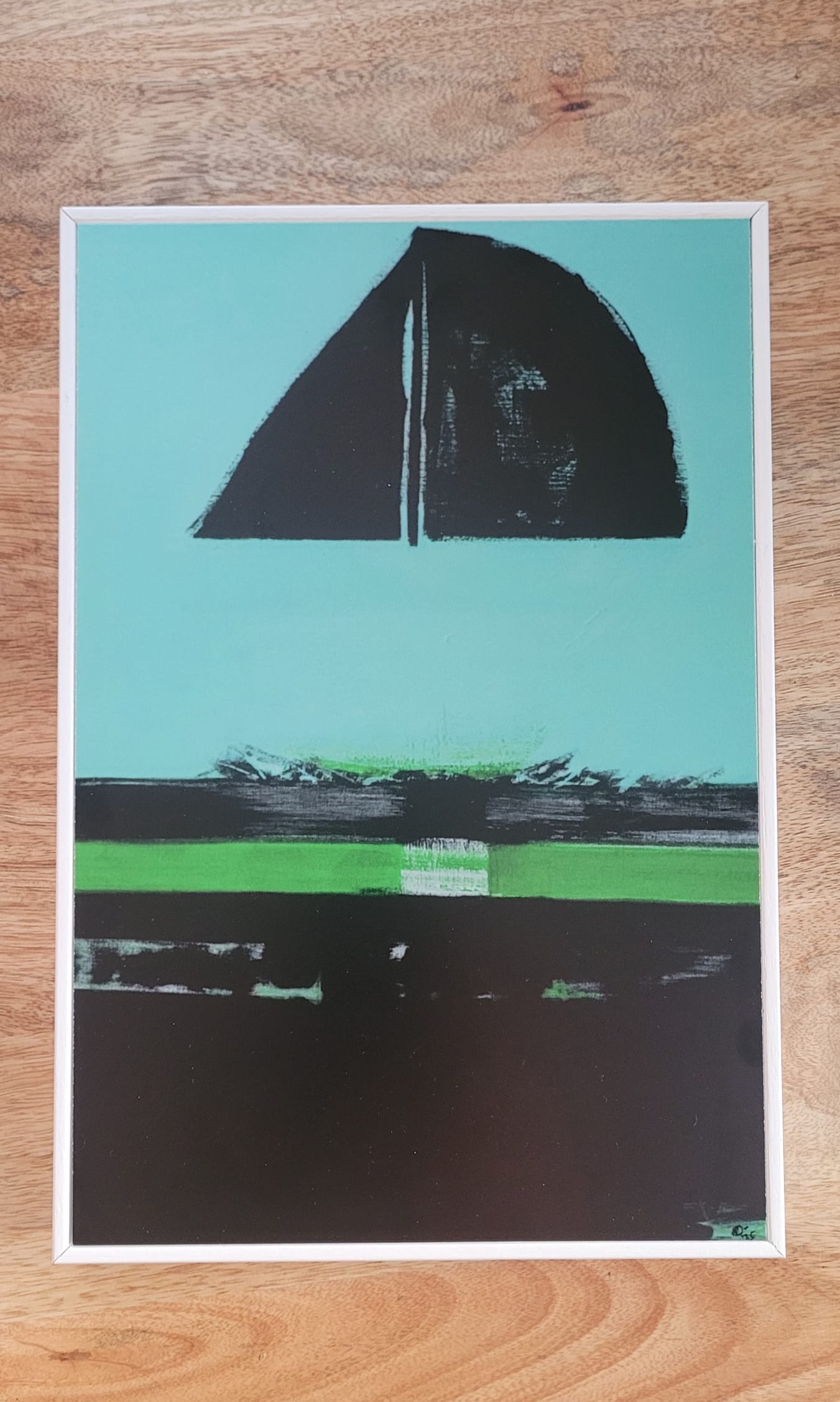 "Flotilla", Wood Edition , bla/green,  21 x 31 x 4 cm (8,3 x 12,2 x1,6 inch)