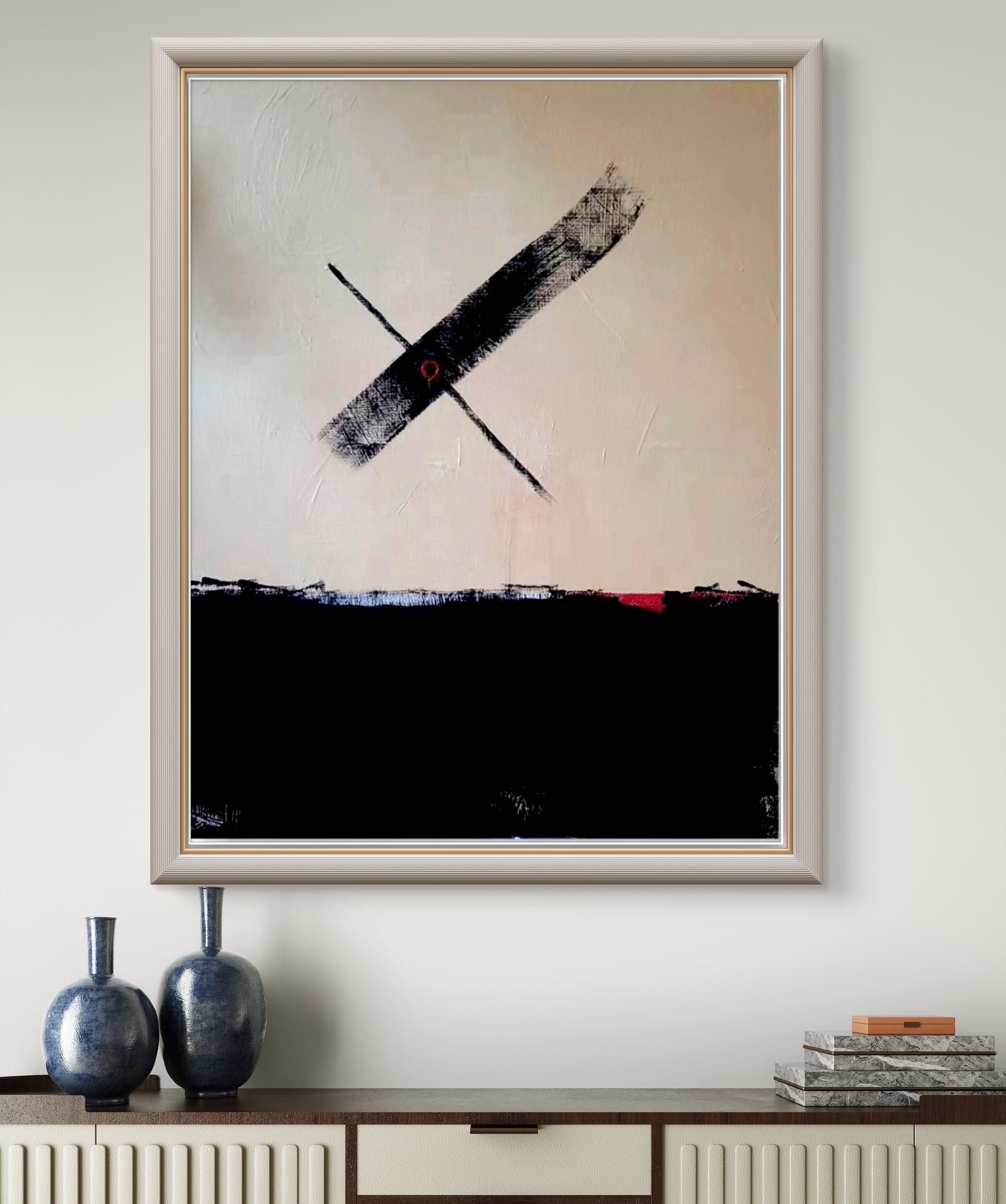 "Satelite" Acrylic Mix on Canvas, 80x 100cm (31,5 x 39,5)